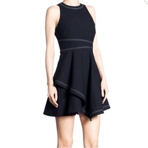 CINQ à SEPT Lyla Sleeveless Handkerchief Black Asymmetrical Dress